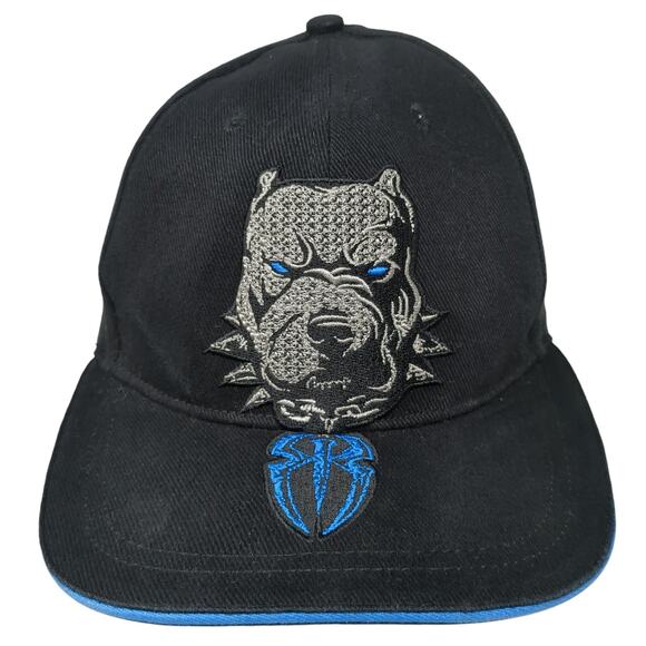 Roman Reigns Bulldog Snapback Cap Black One Size Adjustable Cotton Authentic WWE - Picture 1 of 10